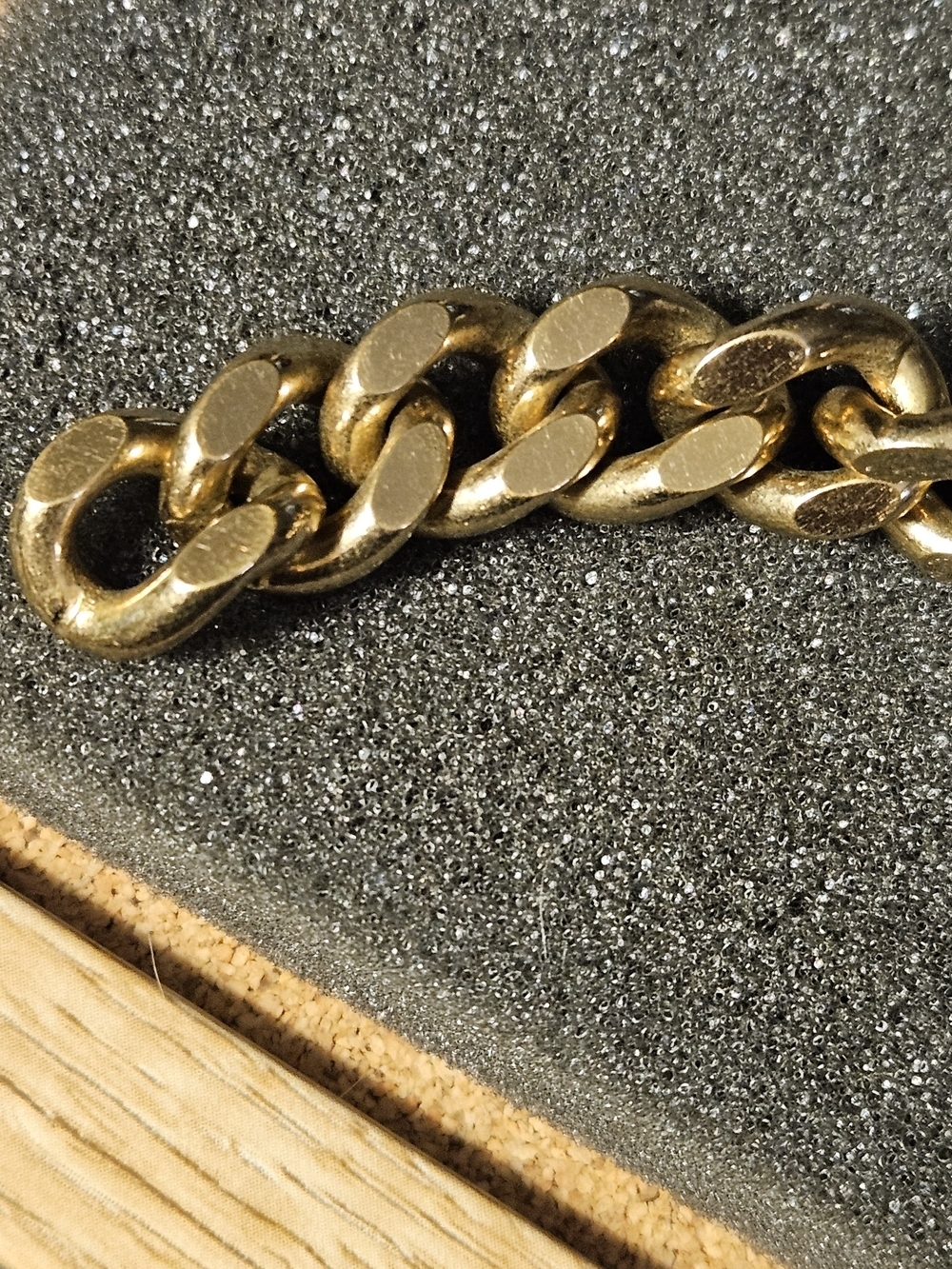 Vintage gold-tone curb-link ID bracelet signed SWANK on the Back identification - Picture 5 of 6